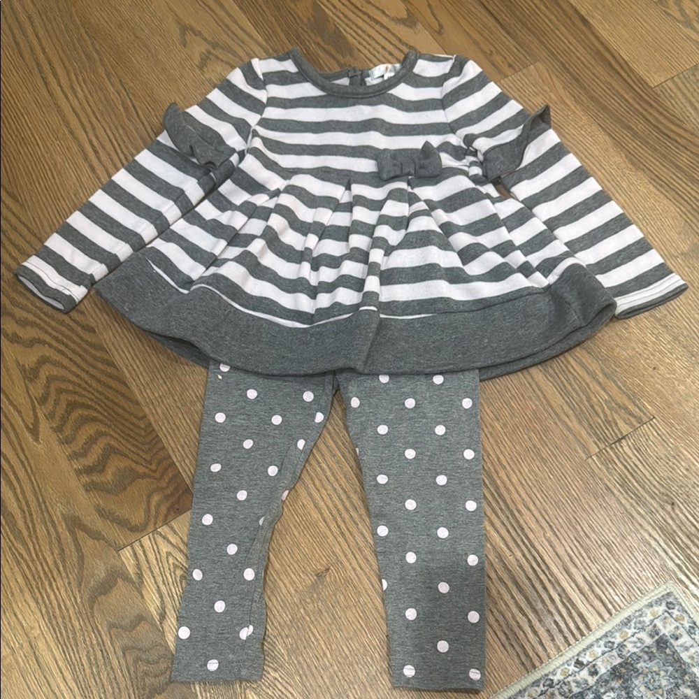 Annie Gray and White Striped Top